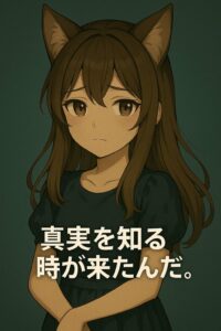 前を見つめる狐耳の少女。覚悟と静かな決意を秘めた表情で、未来を見つめている。