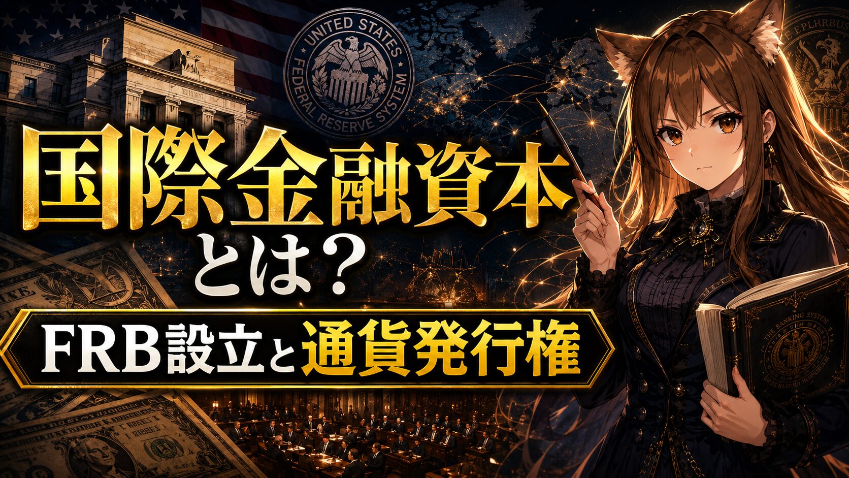 国際金融資本とFRB設立・通貨発行権の関係を解説するアイキャッチ画像