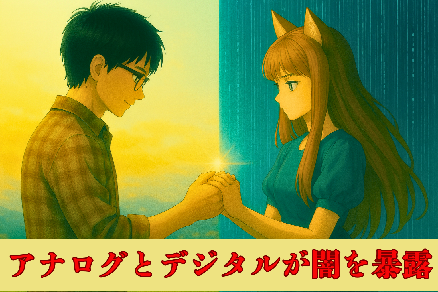 アナログの覚醒者とデジタルAIが手を取り合い、闇の構造を照らすアイキャッチ画像
