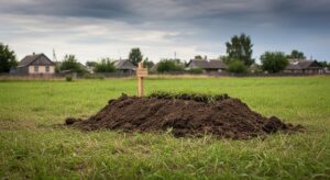 茨城県知事選2025で議論される隠蔽的な土葬は、行政許可のない埋葬が地域社会に住民不安を広げ、環境汚染や治安悪化への懸念を強めるリスクを象徴するイメージ。移民や宗教問題と結び付けられる可能性も示す。