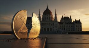 中央銀行と通貨発行権を失った国家主権の象徴的イメージ、ディープステートと国際金融資本構造を示す実写画像